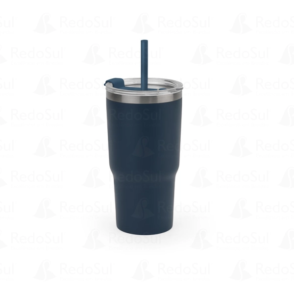 Copo de viagem personalizado 600 ml em aço inox com parede dupla isolada